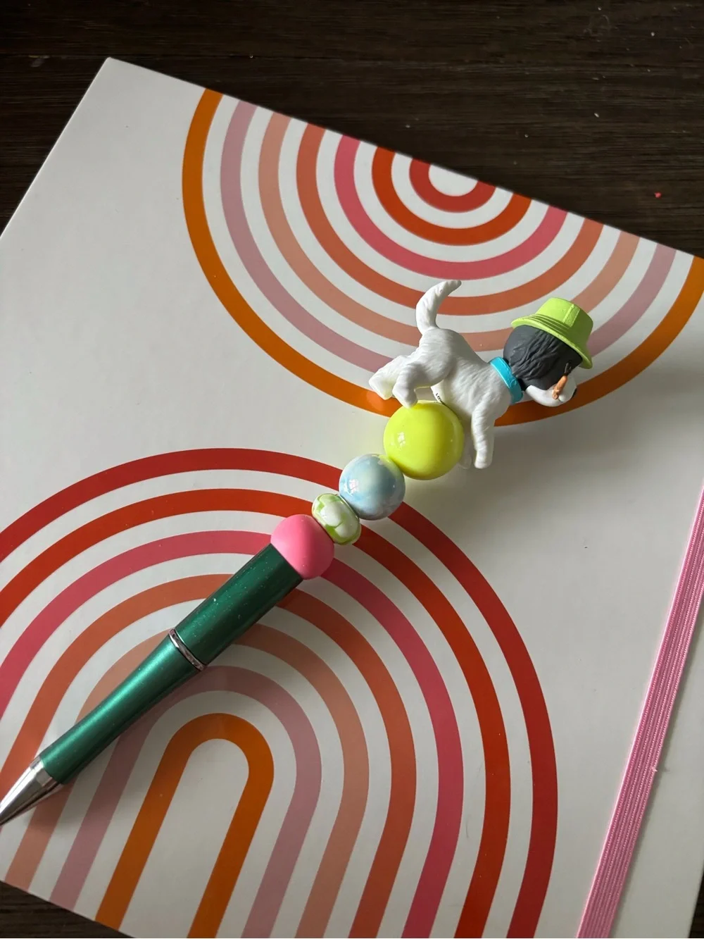 Barbie pet dog handmade beaded pen